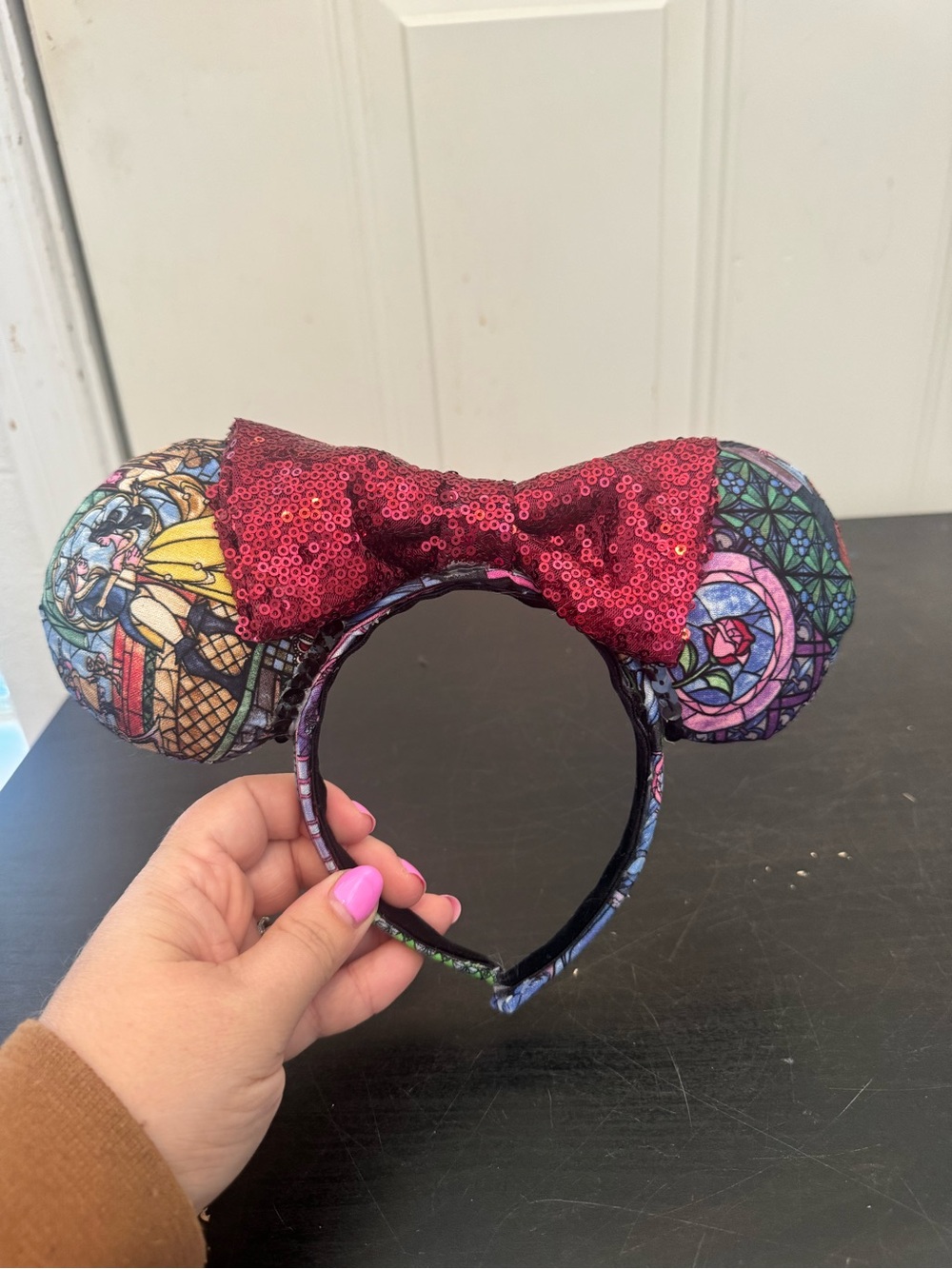 Disney Parks Beauty And The Beast Stained Glass Minnie Mouse Ears No Tag
